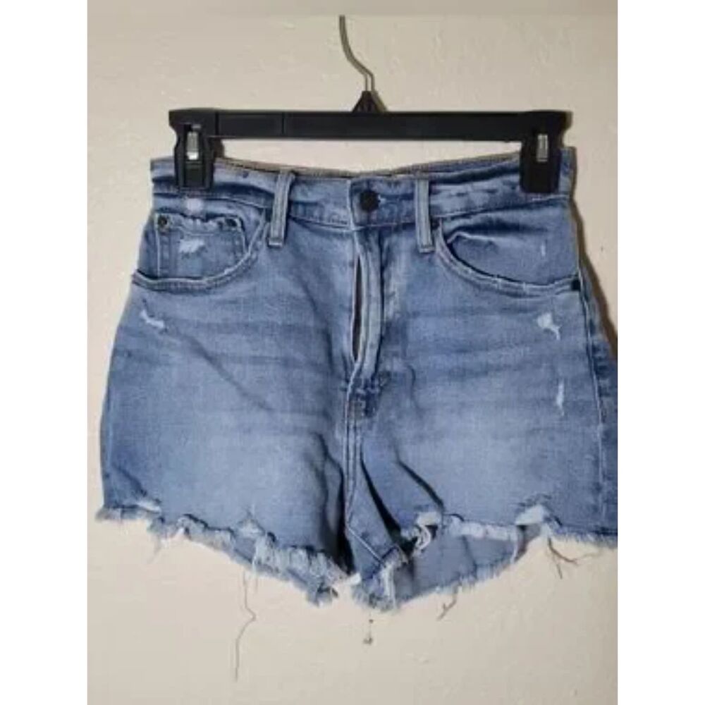 A&F | High Rise Distressed Shorts Cut Out Grunge Frayed Hem Curve Love Edgy 00